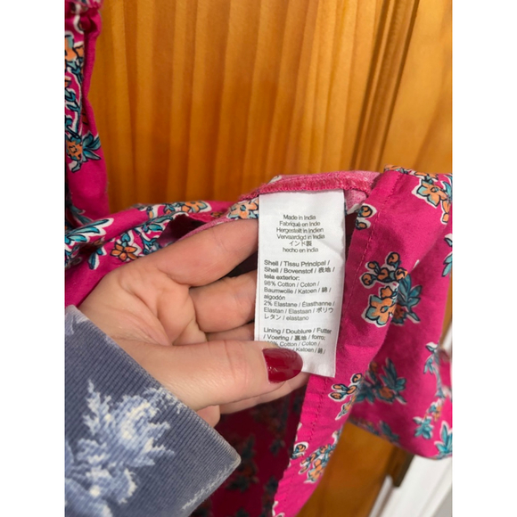 Crewcuts Pink Floral Smocked Puff Sleeve Dress Girls 10 Spring Summer Party Cott - Picture 3 of 4